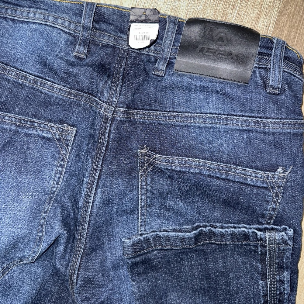NEW Reax 610 Jeans Men's 30x32 Dark Blue Wash Motorcycle Padded Armored Stretch